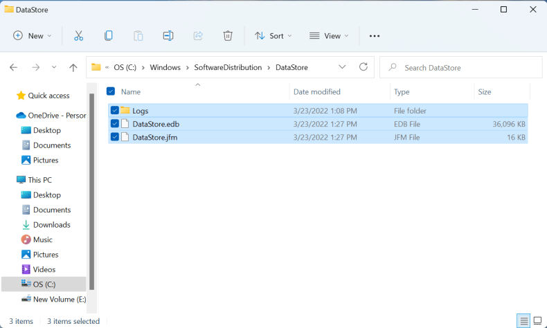 Delete files to fix 0x80073701 windows 11