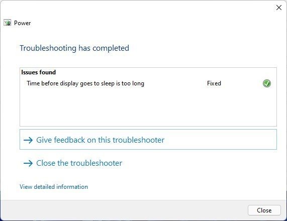 Windows 11 Power troubleshooter