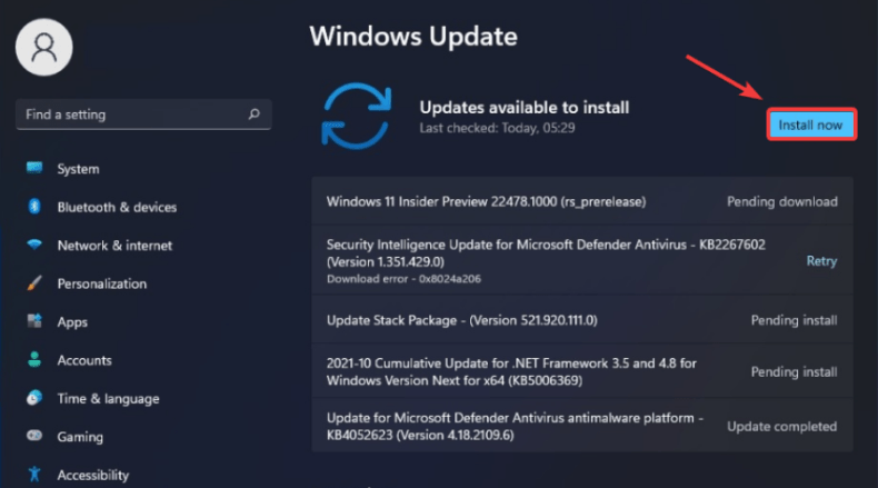 install update