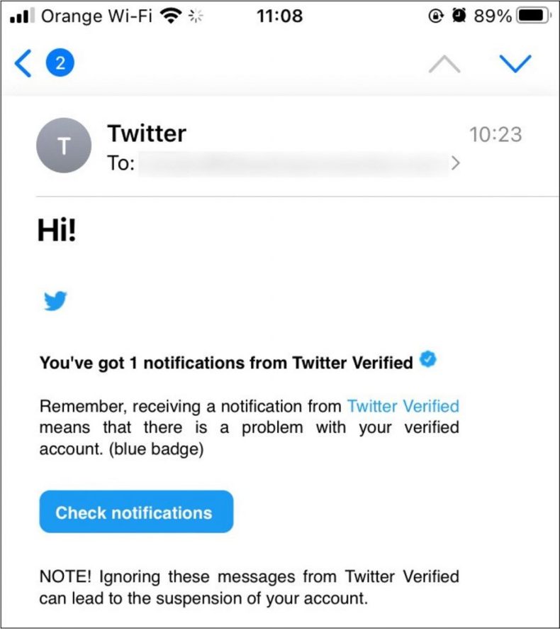 Scam Alert_Twitter Phishing_Fake Email