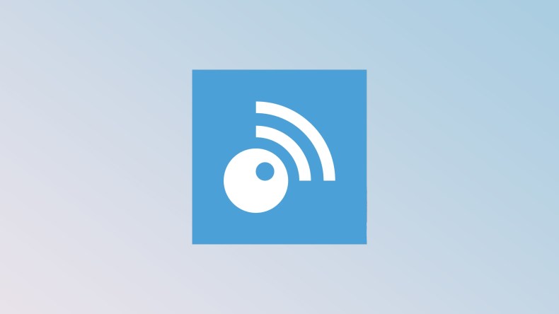 The Inoreader logo on a pale blue background