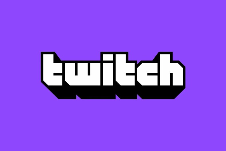 The word Twitch on a purple background.