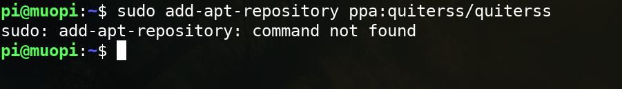terminal output with the text: sudo: add-apt-repository: command not found