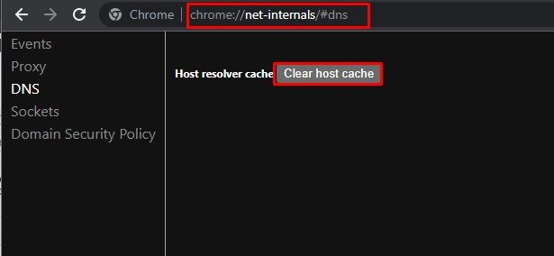 clear host cache in chrome