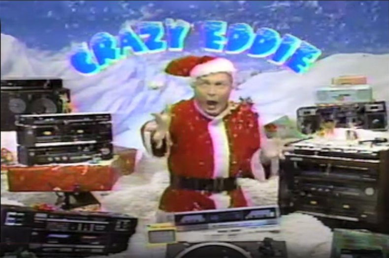 Big Apple DJ Jerry Carroll hams it up as Crazy Eddie in TV spots that became pop-cultural touchstones, amid the retail chain’s lucrative rise and disastrous fall.