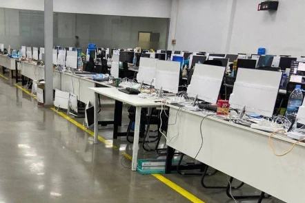 Computers in a scam compound. 