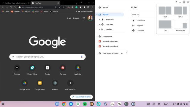 Snap Windows on Chromebooks Similar to Snap Layouts