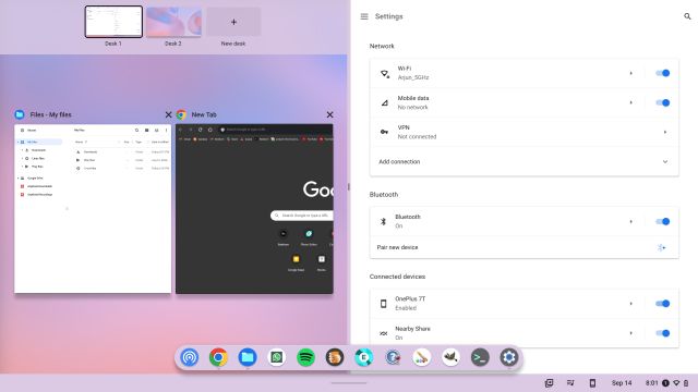 Split Screen on a Touchscreen Chromebook