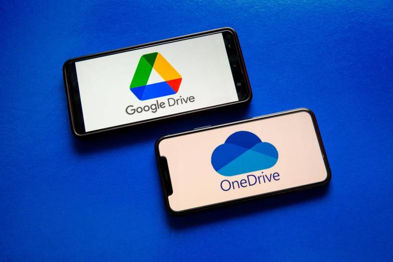 Google Drive and OneDrive online cloud storage