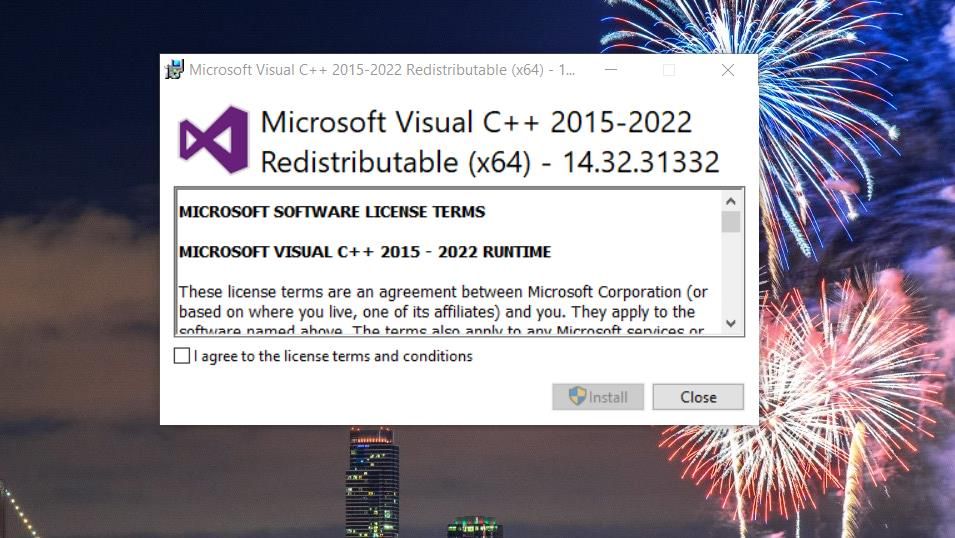 The Microsoft Visual C++ 2015-2022 Redistributable update tool
