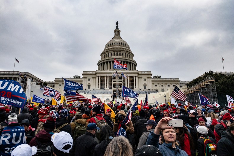 A mob of pro-Trump supporters at the Capitol on Jan. 6, 2021. 