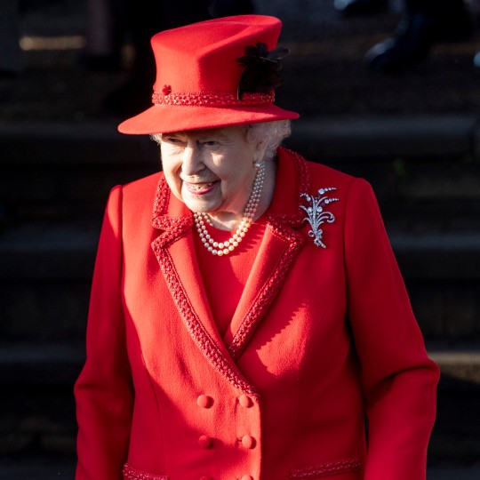 Queen Elizabeth II attends the Christmas Day Church service at Church of St Mary Magdalene on the Sandringham estate 