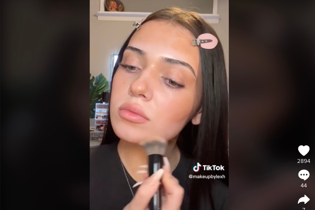 TikTok of girl doing makeup