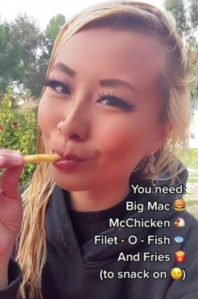 TikTok user Raina Huang instructed viewers about how to order the DIY sandwich hack at McDonald's. 