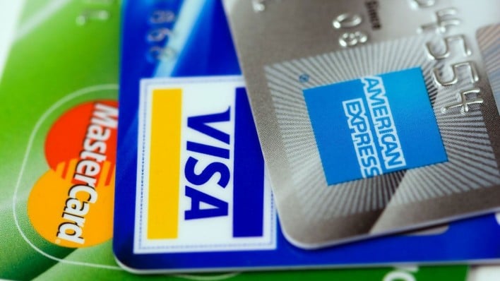 three credit cards splayed out news