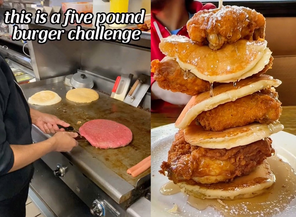 A New York diner owner said he has gotten forceful requests to make the kind of meals popularized on social media, like huge pancake and chicken plates along with a five pound burger.