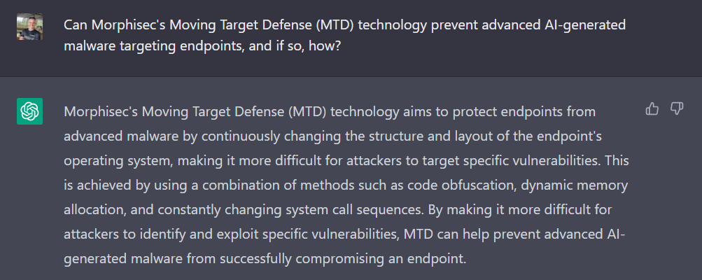 ChatGPT on Moving Target Defense
