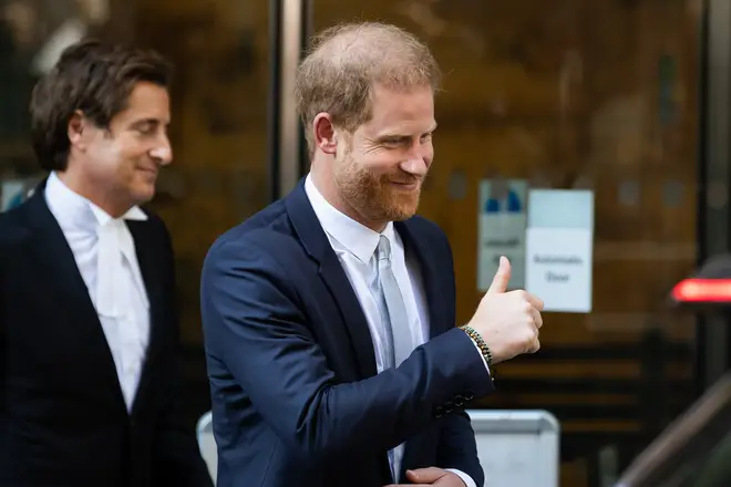 Duke of Sussex leaves the Rolls Building at the Royal Courts of Justice after giving evidence in the Mirror Group phone hacking trial