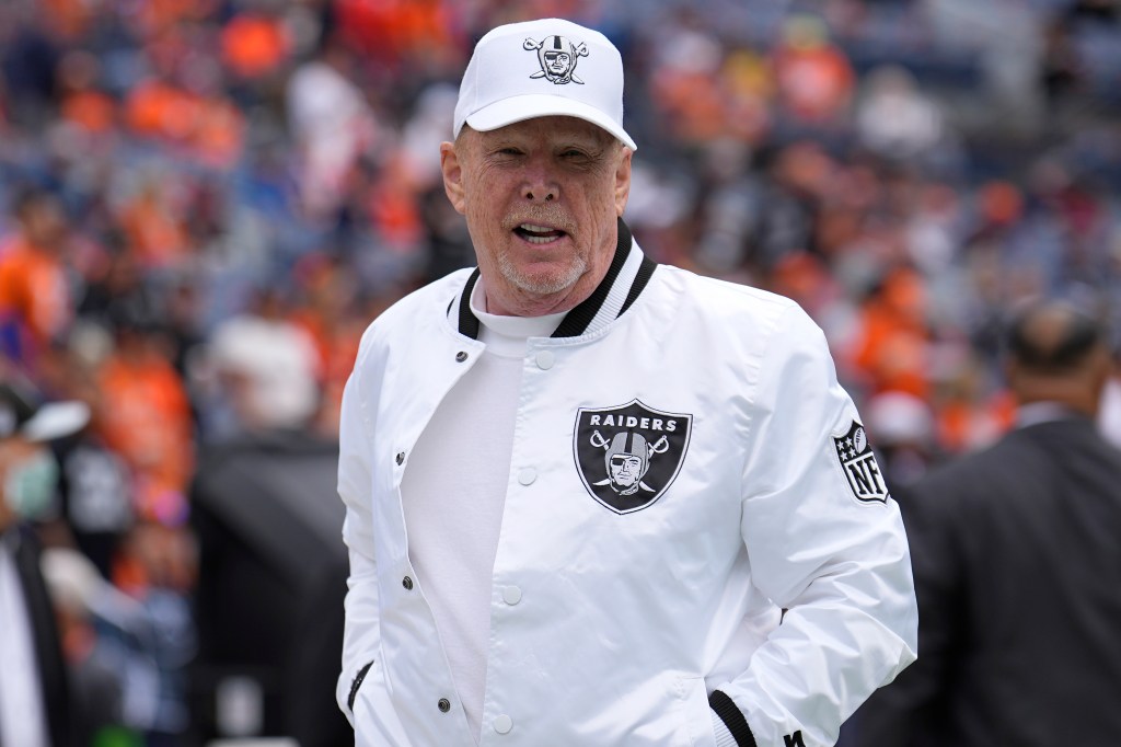 Raiders owner Mark Davis stands on the sidelines prior to a game.
