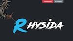 Image of text that reads Rhysida that includes a centipede.