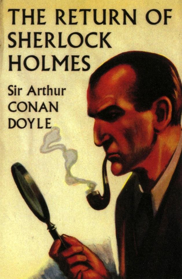 Illustration of Sherlock Holmes book cover.