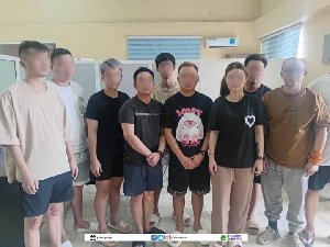 The 10 suspects are made up of Chinese and Malaysian nationals