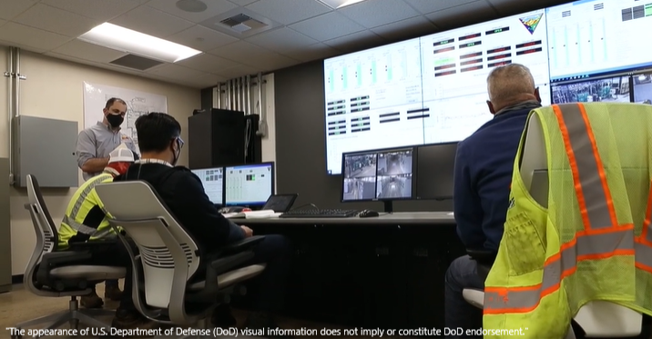 USMC FRCS personnel are shown monitoring MCAS Miramar's microgrid for potential energy savings, electrical anomalies, and malicious activity. The appearance of U.S. Department of Defense (DoD) visual information does not imply or constitute DoD endorsement.