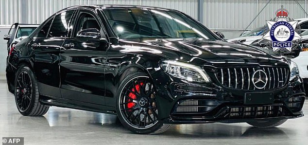 A 2019 black Mercedes-Benz sedan linked to Shane Duffy was also seized following the investigation (stock image)