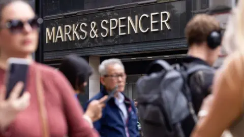 Getty Images M&S sign outside a shop