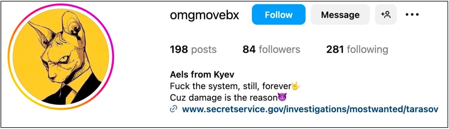 Andrei Tarasov’s Instagram account