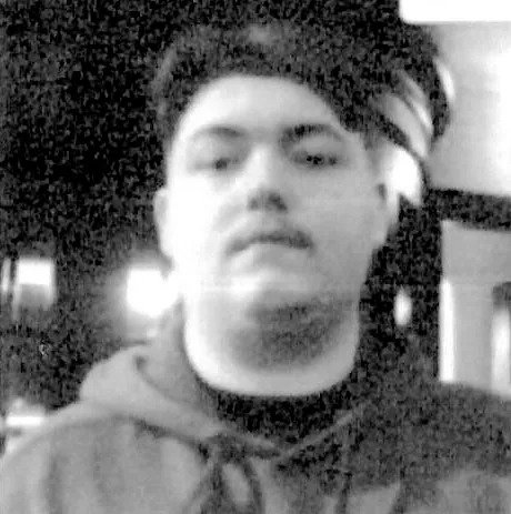 Black and white photo of Tyler Buchanan.