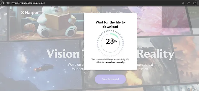 Fake Haiper download page
