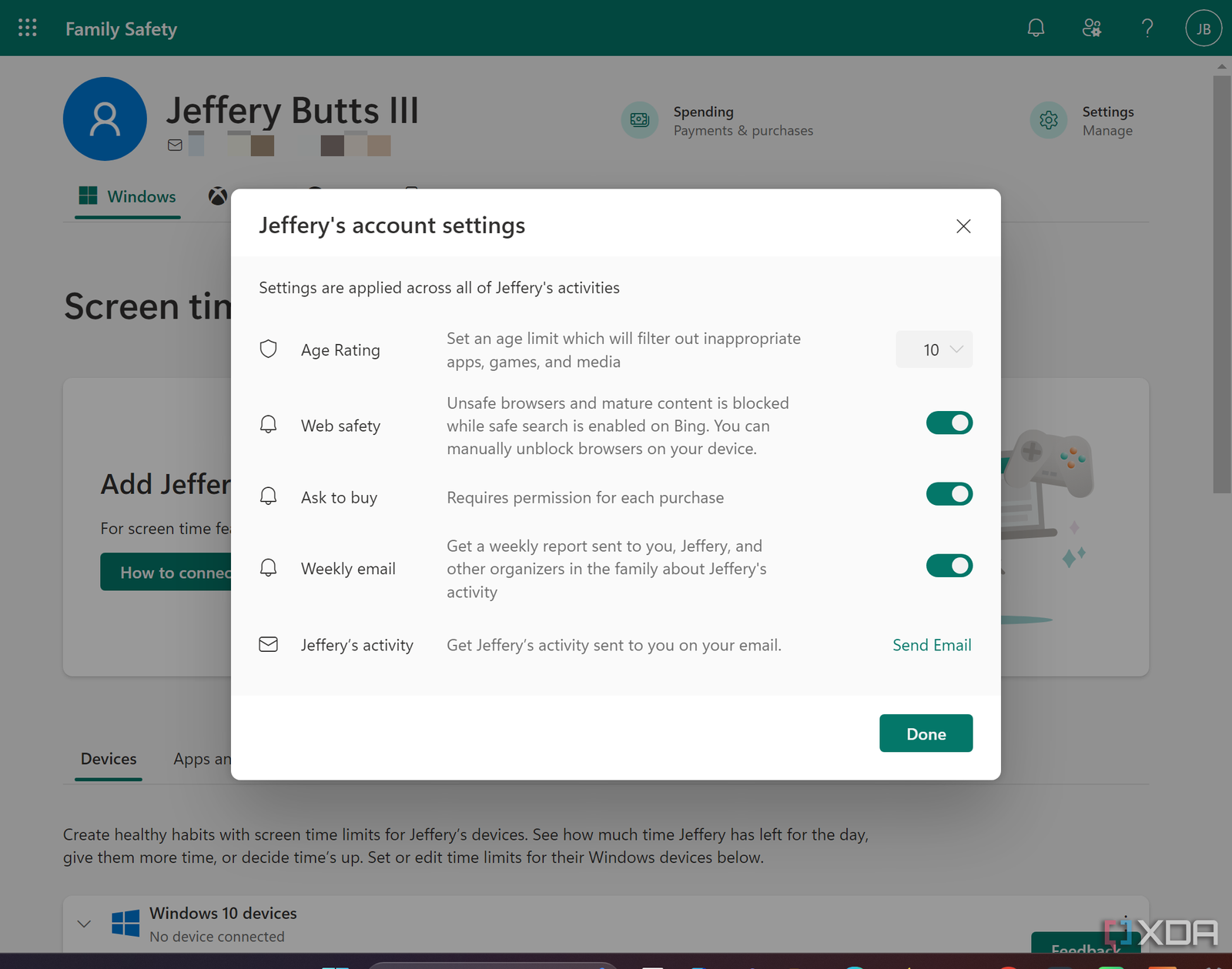 Family Safety Settings