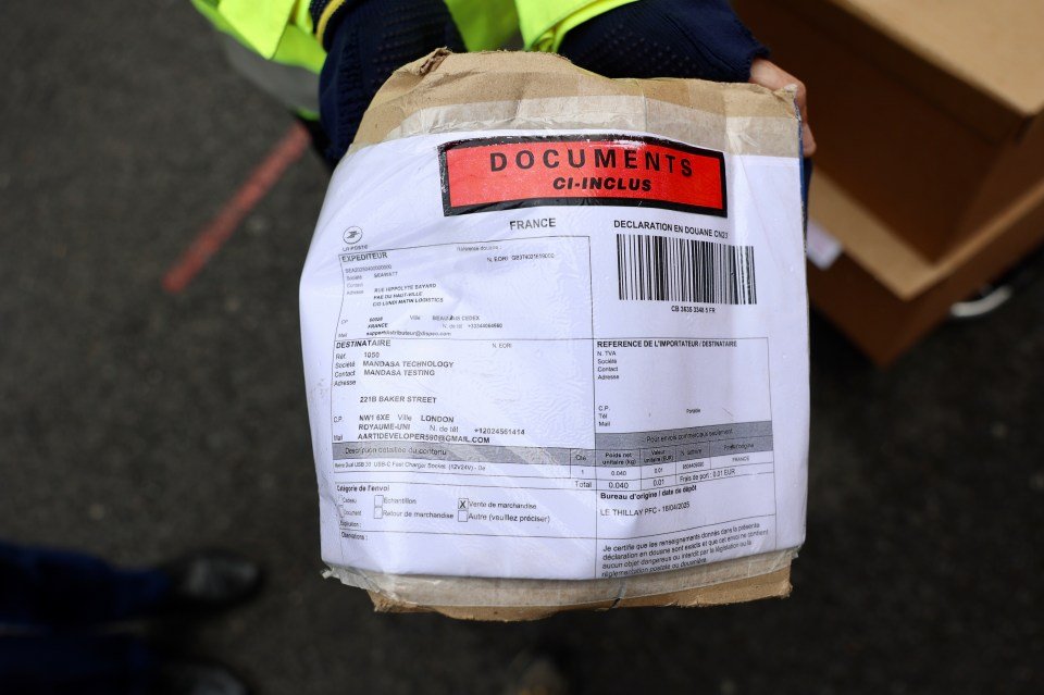 Package addressed to 221B Baker Street, London.