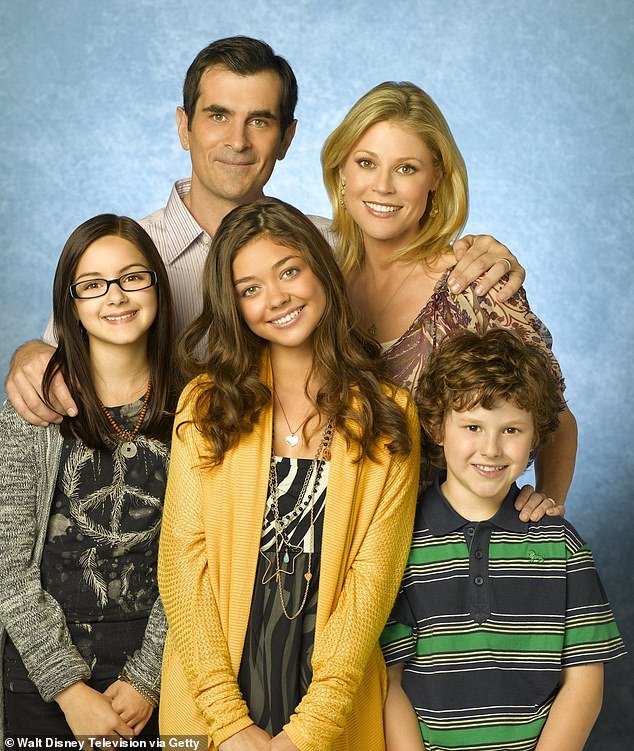 Winter as Alex, Ty Burrell as Phil, Sarah Hyland as Haley, Julie Bowen as Claire and Nolan Gould as Luke on Modern Family