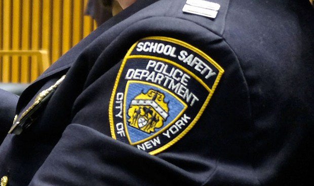 An NYPD School Safety patch is pictured on a safety agent's uniform in this file photo. (Luiz C. Ribeiro for New York Daily News)