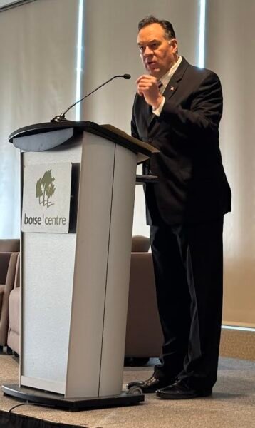 Congressman Russ Fulcher warned attendees of the many bad actors globally looking to harm the nation through the use of technology. (PHOTO: STEVE LOMBARD, IBR)