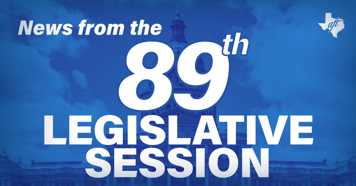 News from the 89th legislative session