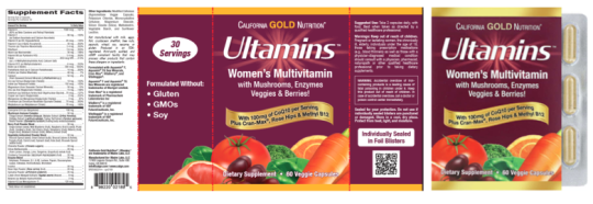 Label for recalled Ultamins Women’s Multivitamin package