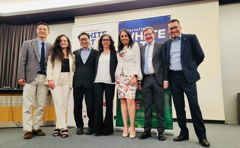Dr. Kyung-shick Choi, third from left, stands with his colleagues at this year's conference in León, Spain.