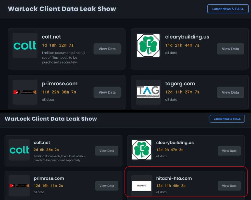 WarLock Ransomware group Claims Breach at Colt Telecom and Hitachi