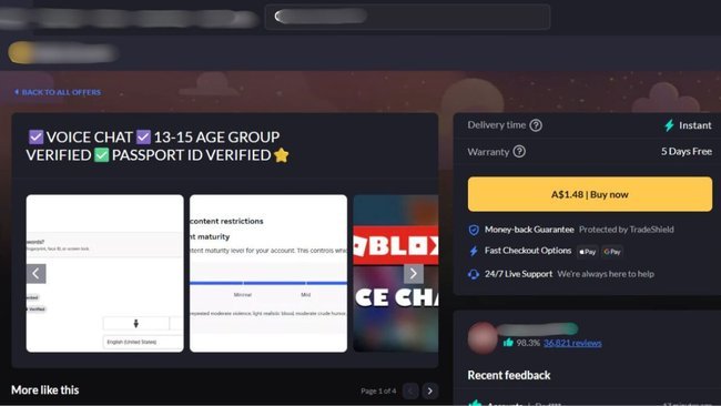 The accounts verified for users between the ages of 13 and 15 are being sold for less than $2.