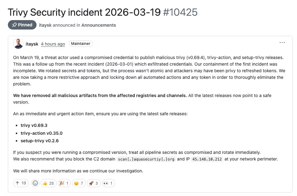 Trivy Notification (Source: Socket)