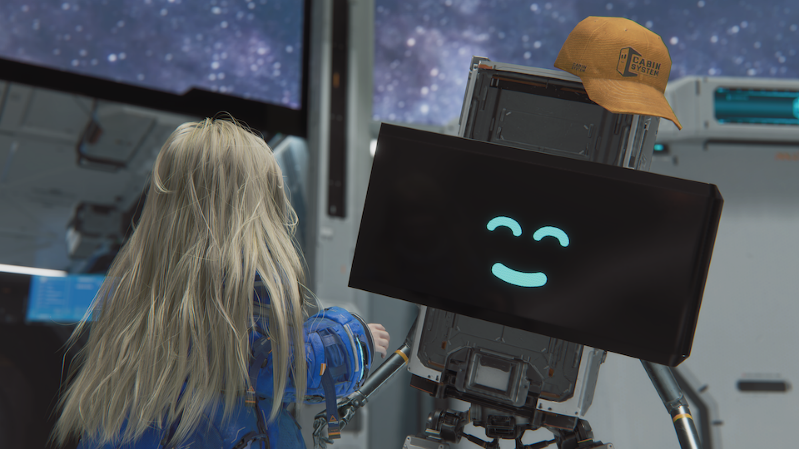 Diana talking to Cabin in Pragmata